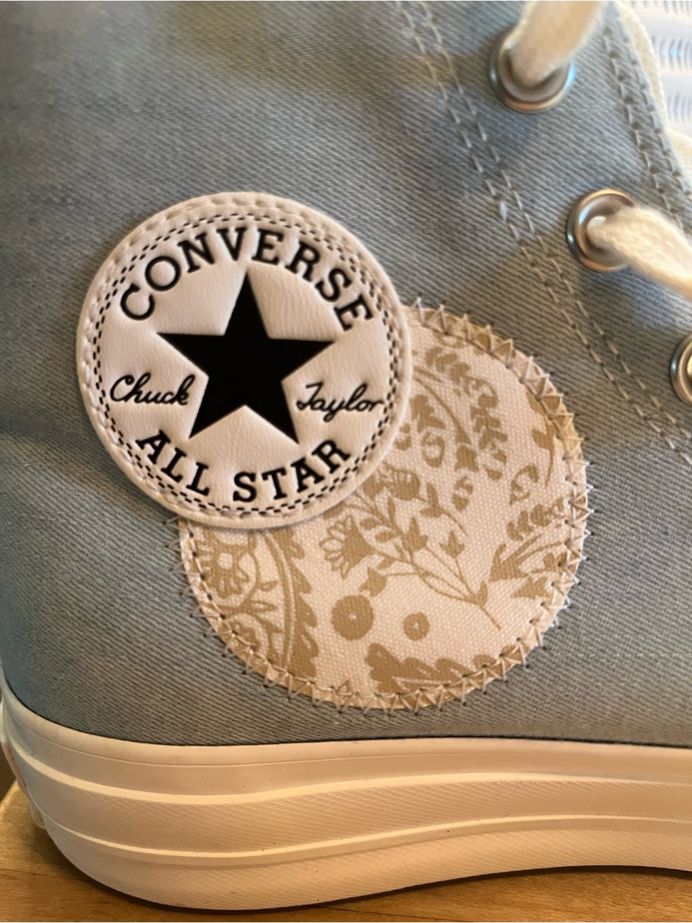 Converse High Top Sneakers - Blue/Blue/Egret, size Women’s 8.5, new with box. - Picture 2 of 10